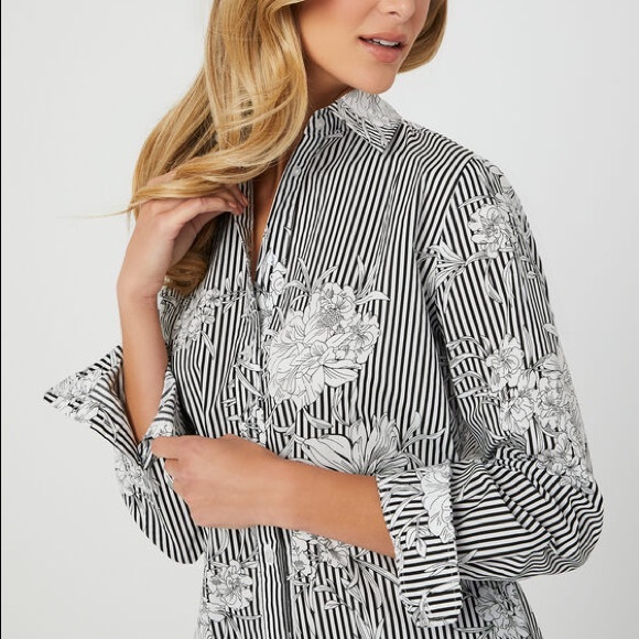 Simon Chang Floral Patterned Long Shirt US12 - Picture 6 of 12